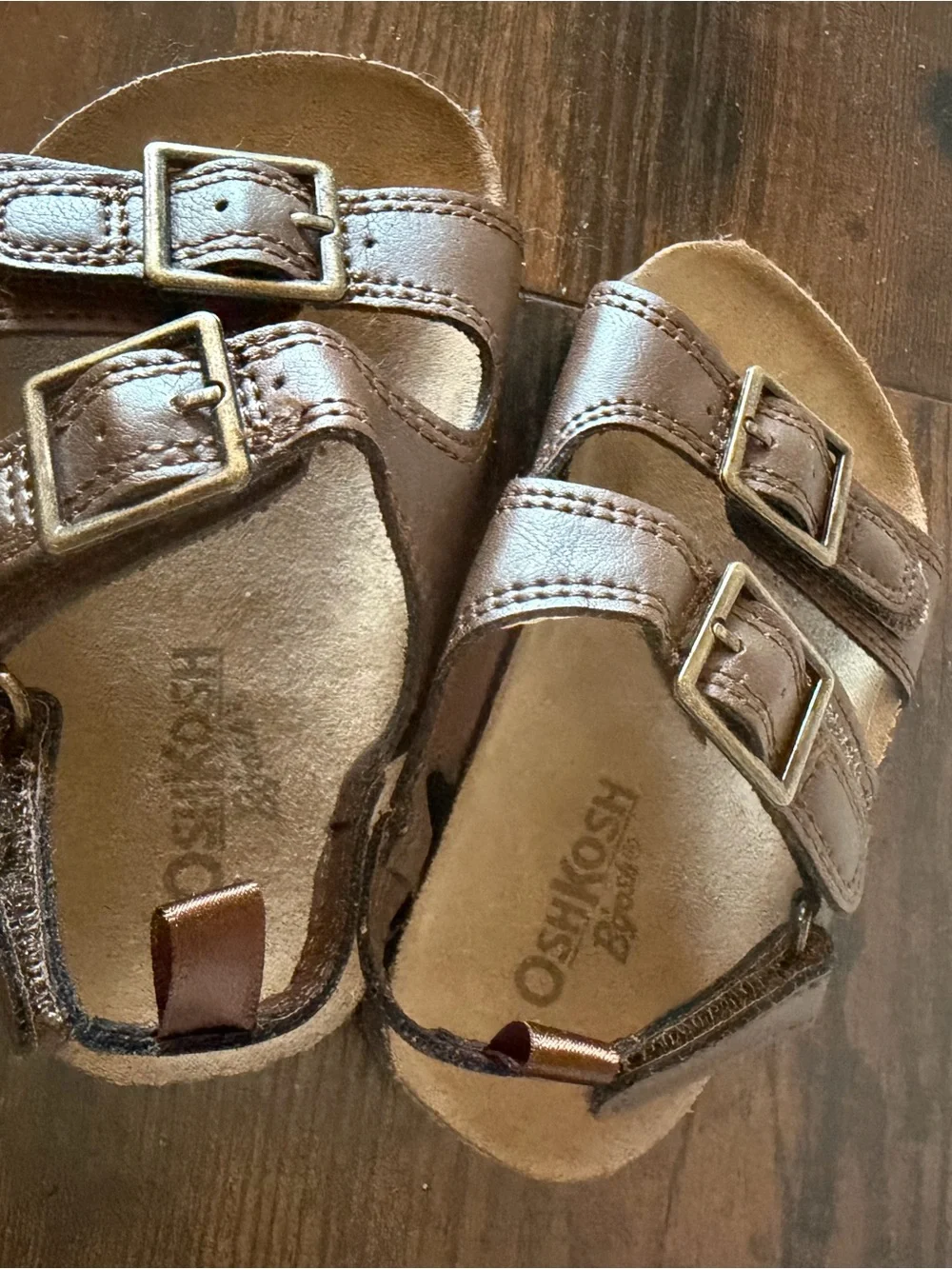 OshKosh B'gosh Brown Double-Buckle Toddler Sandals
